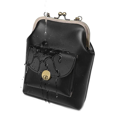 Anna - Chic Leather Bag with Kiss-Lock Closure