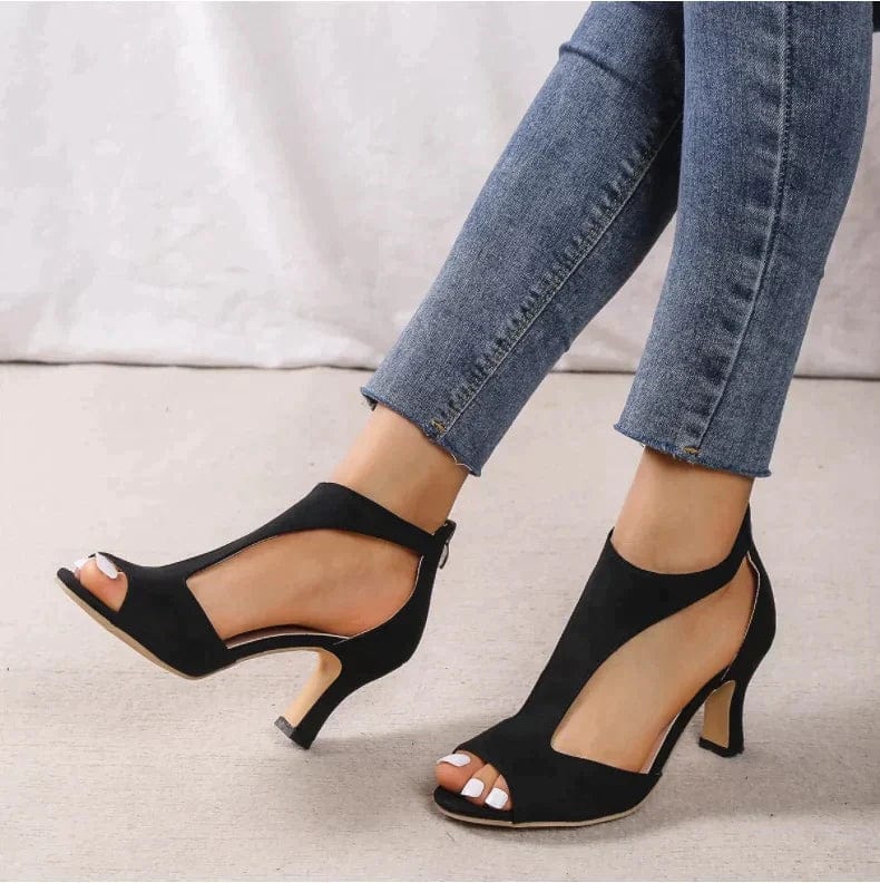 Bella - Chic Back Zipper Stiletto Sandals