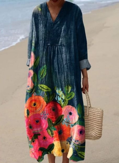 Goldie - Women's Retro Floral Print Dress