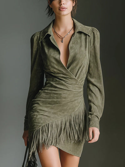 OliviaWrap™ Women's Olive Mini Dress