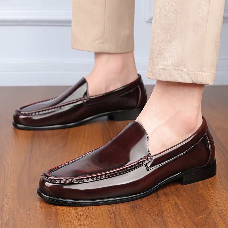 BritGent™ Burgundy Slip-On Loafers