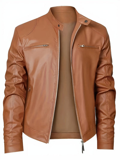 RetroEdge™ Men’s Stand Collar Bomber Jacket