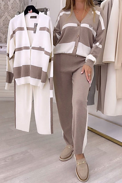 Vera Contrast Knit Two-Piece Set