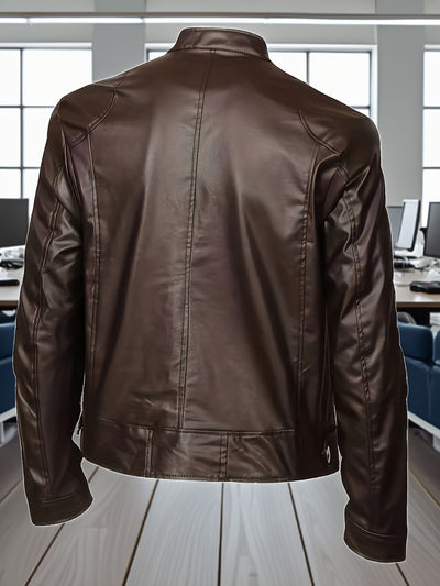 RetroEdge™ Men’s Stand Collar Bomber Jacket