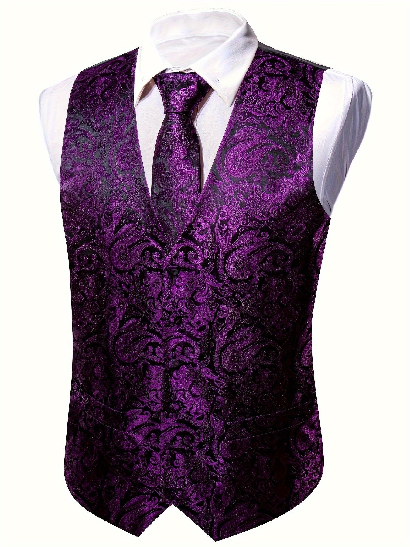 Regalia™ Purple Paisley Jacquard Vest Set