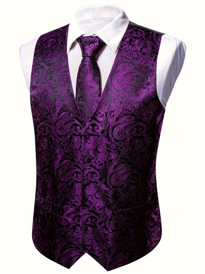 Regalia™ Purple Paisley Jacquard Vest Set