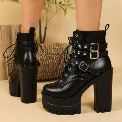 BoldStride™ Punk-Inspired Lace-Up Boots