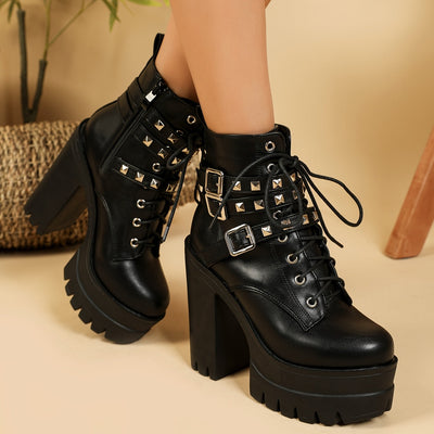 BoldStride™ Punk-Inspired Lace-Up Boots