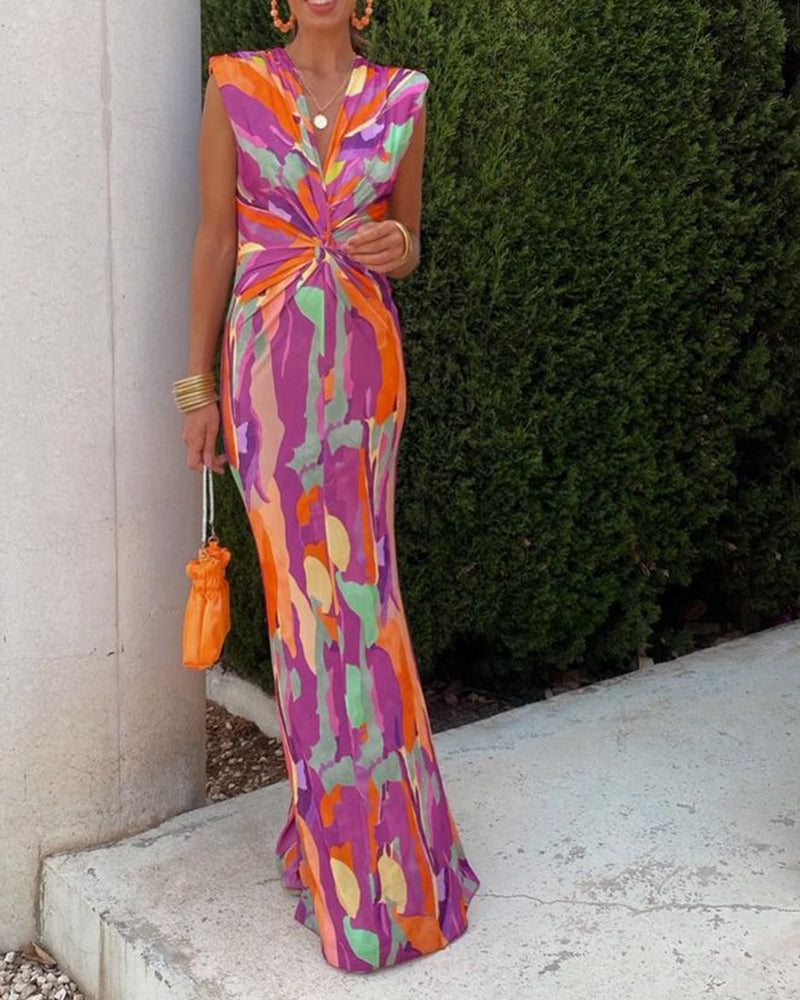 Élodie™ | Sleeveless Maxi Dress with Tied Detail