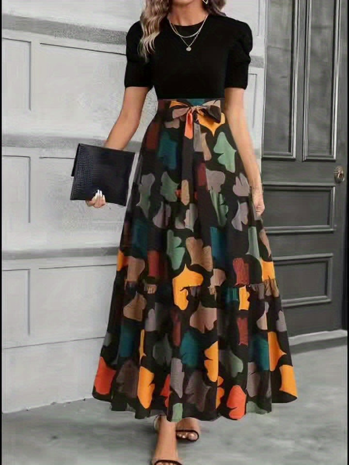 VivaForm™ A-Line Geometric Midi Dress