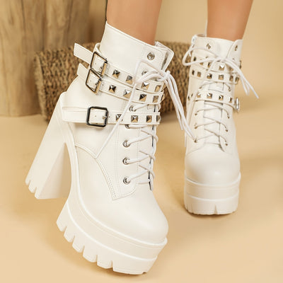 BoldStride™ Punk-Inspired Lace-Up Boots