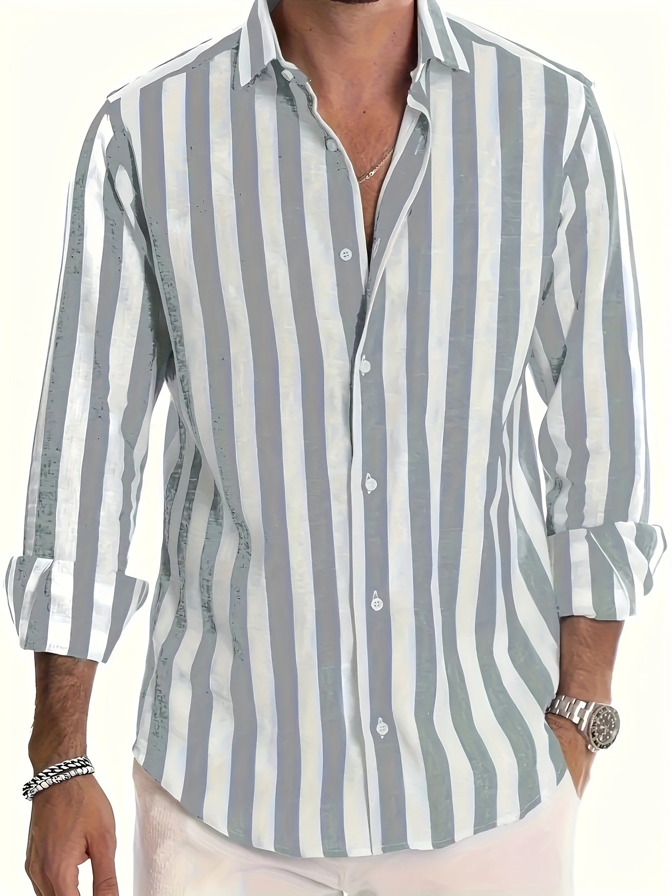 StripeEase™ Men’s Casual Shirt