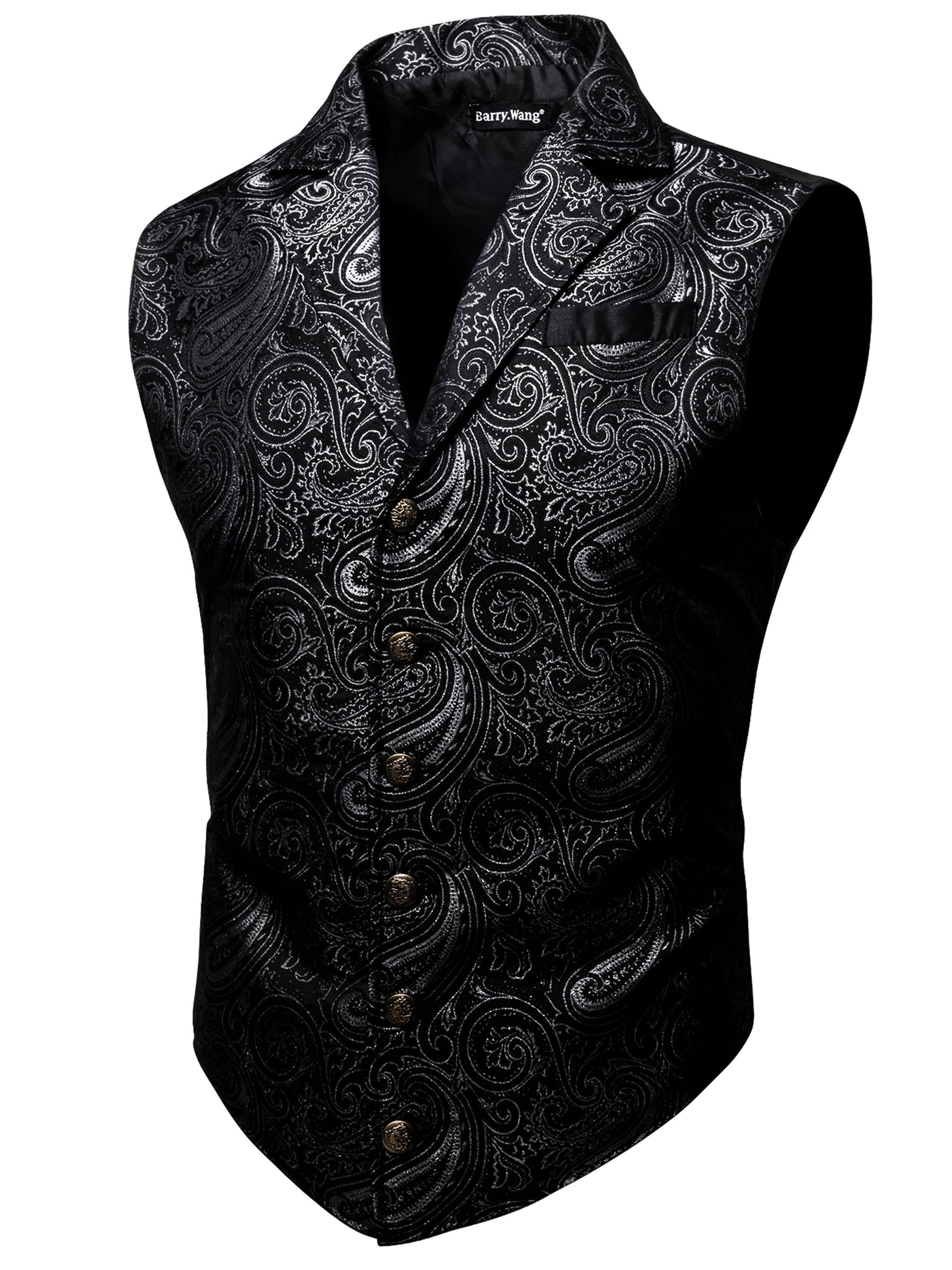 VictorianElegance™ Green Satin Jacquard Waistcoat