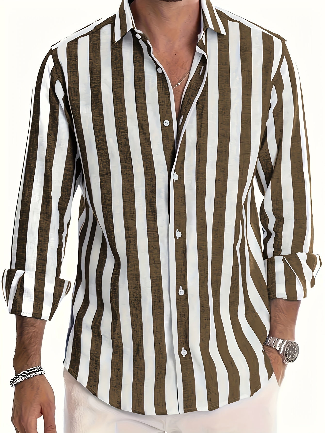 StripeEase™ Men’s Casual Shirt