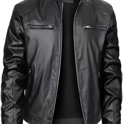 RetroEdge™ Men’s Stand Collar Bomber Jacket
