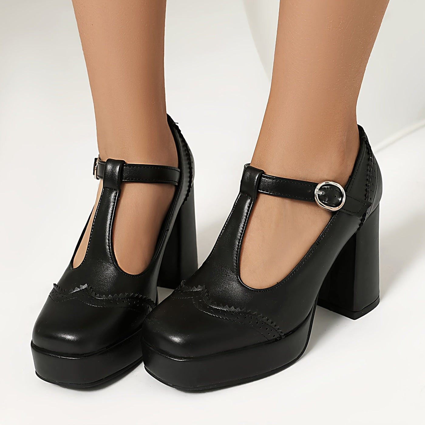 Eleganzia™ Mary-Jane Block Heel Pumps