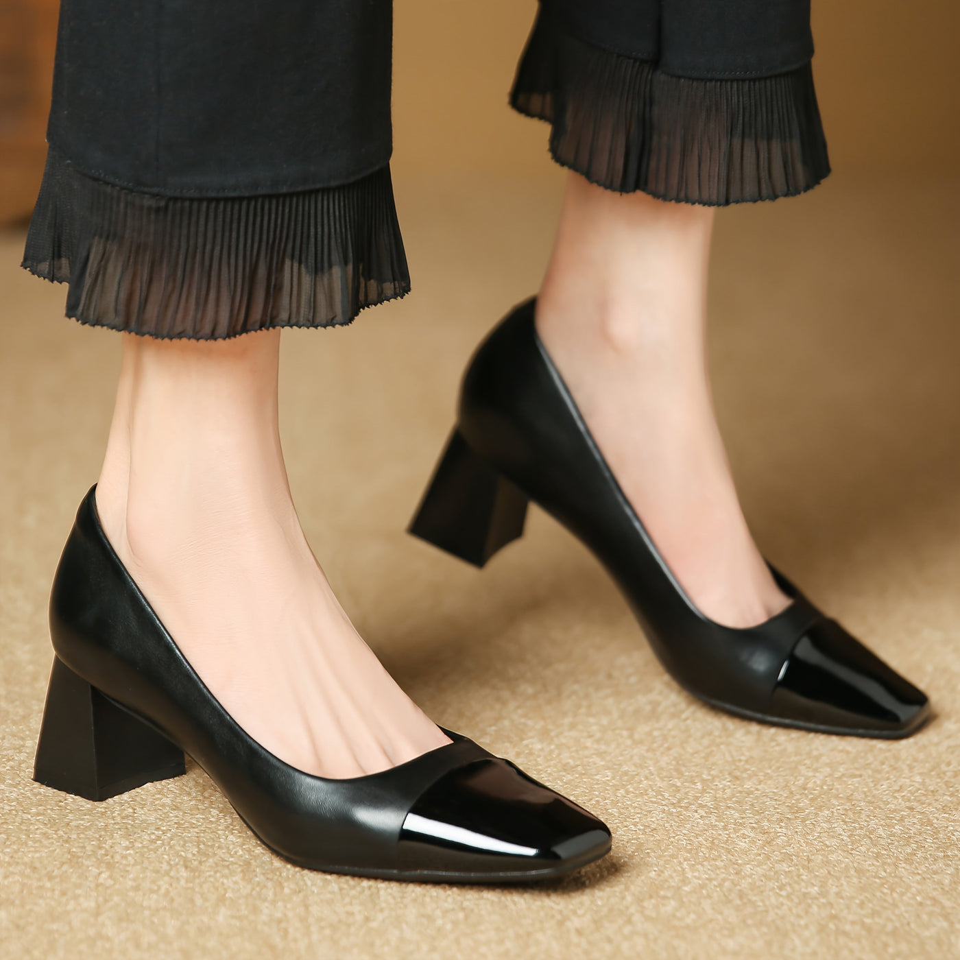 Parisienne™ Two-Tone Square Toe Pumps