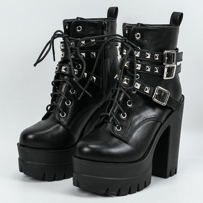 BoldStride™ Punk-Inspired Lace-Up Boots