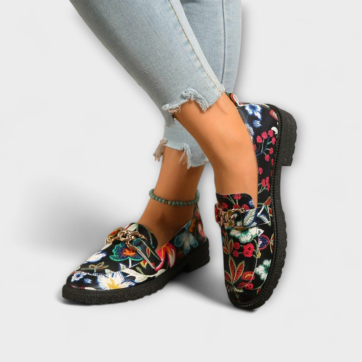 Dorien | Multicolor Floral Moccasins