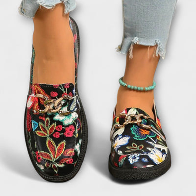 Dorien | Multicolor Floral Moccasins