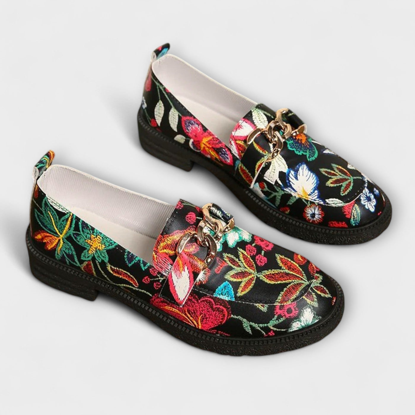 Dorien | Multicolor Floral Moccasins