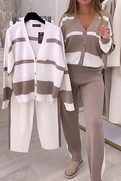 Vera Contrast Knit Two-Piece Set