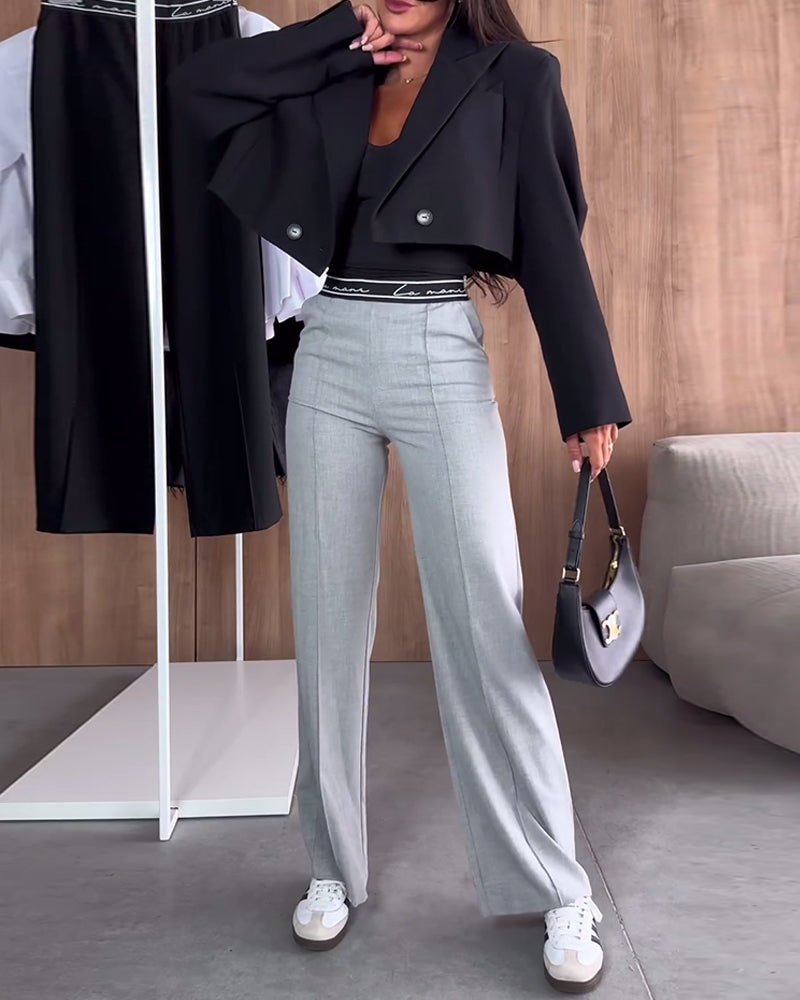 Serena™ Casual Solid Color Straight Pants