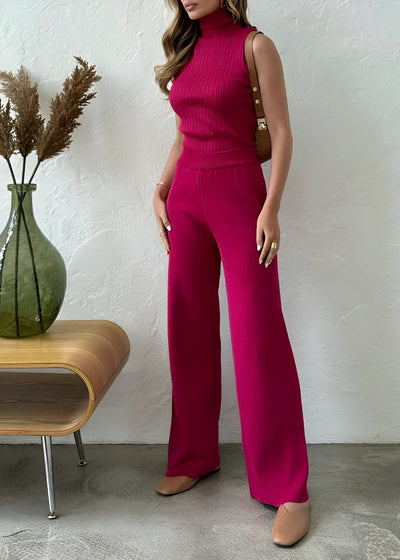 Bianca - Elegant Ribbed Knit 3-Piece Loungewear Set