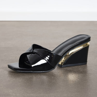 GoldenStride™ Solid Color Wedge Sandals