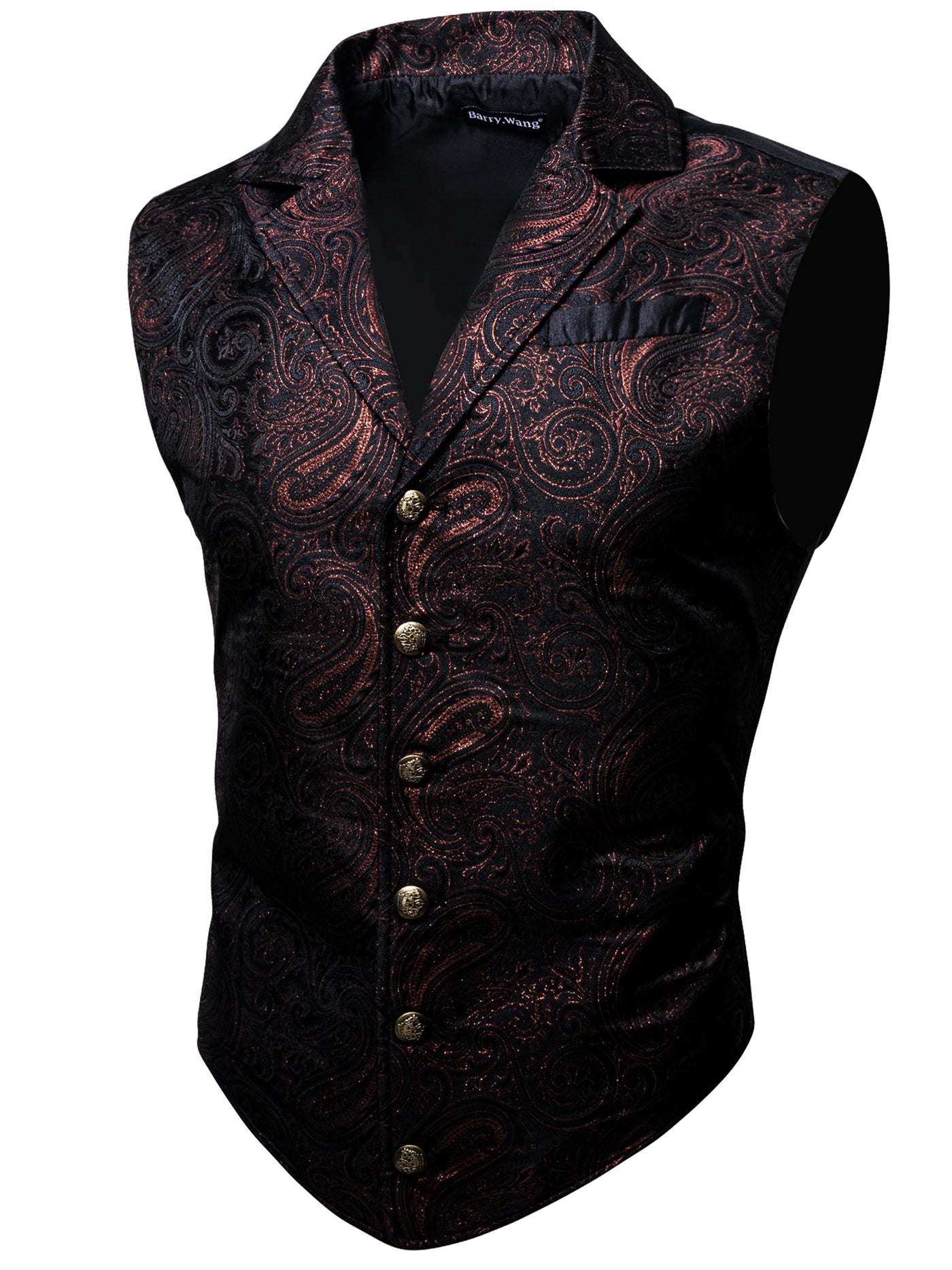 VictorianElegance™ Green Satin Jacquard Waistcoat