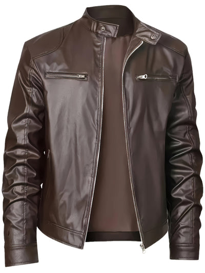 RetroEdge™ Men’s Stand Collar Bomber Jacket