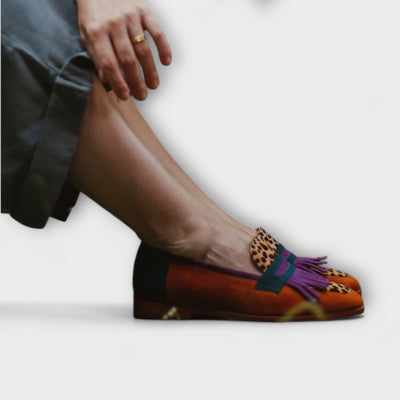 Henny | Brown Loafers with Leopard Pattern