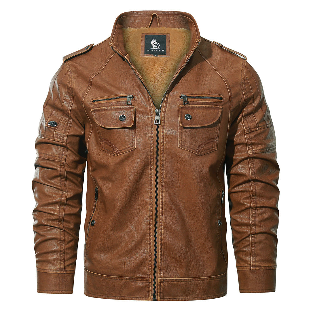 Lubomir™ | Fleece-Lined Motorcycle Leather Jacket