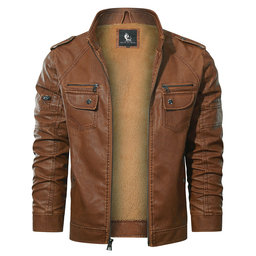 Lubomir™ | Fleece-Lined Motorcycle Leather Jacket