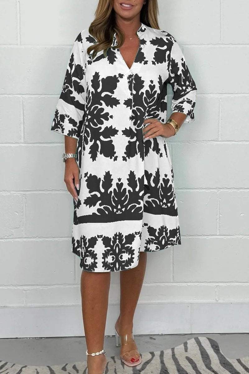 Gisella | Elegant Printed Midi Dress