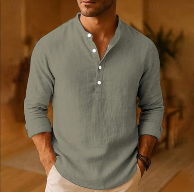 BreezyLuxe™ Men’s Linen Popover Shirt