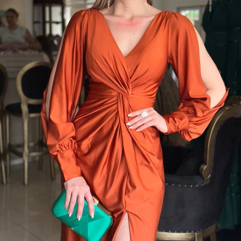 RadianceFlow™ Glossy Floor-Length Dress