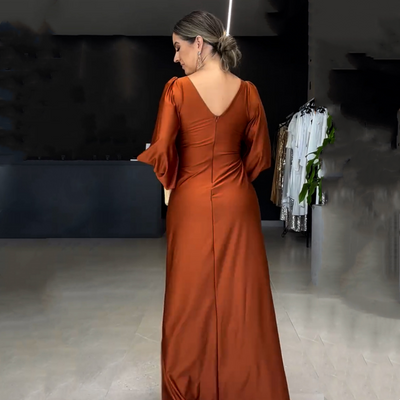 RadianceFlow™ Glossy Floor-Length Dress