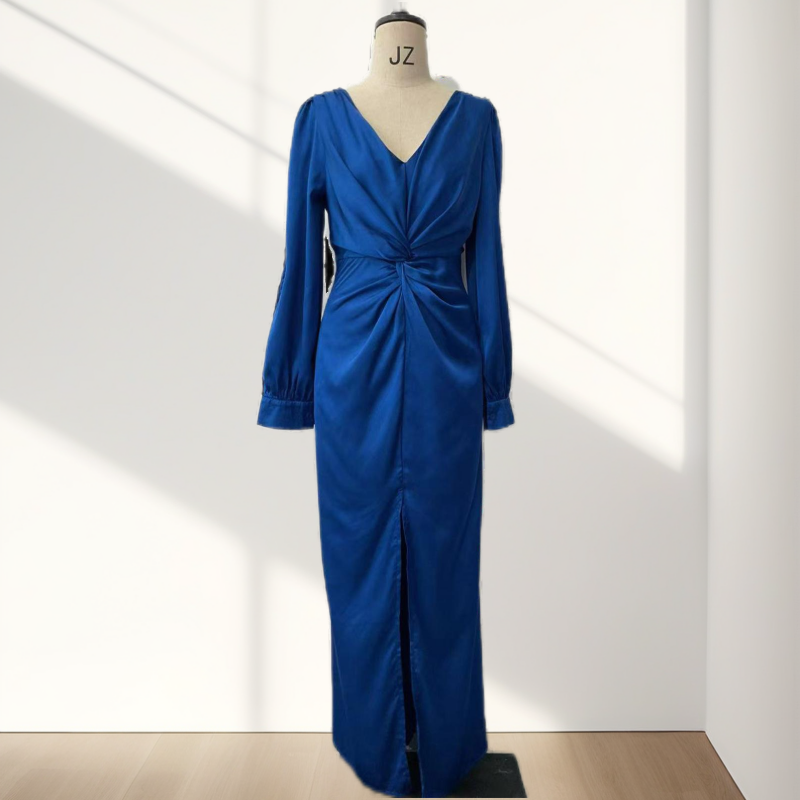 RadianceFlow™ Glossy Floor-Length Dress