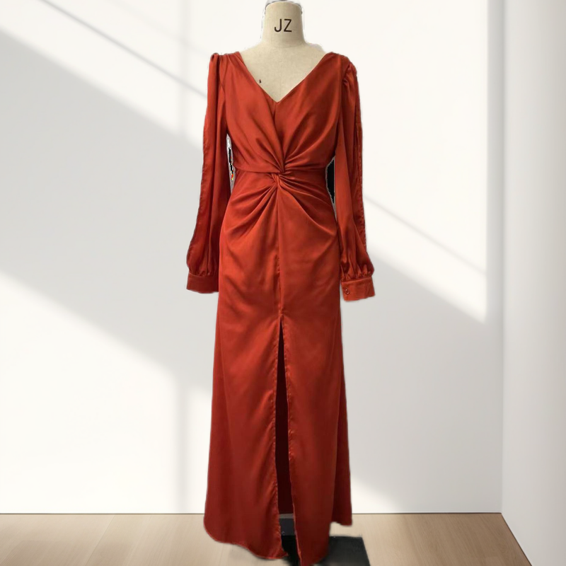 RadianceFlow™ Glossy Floor-Length Dress