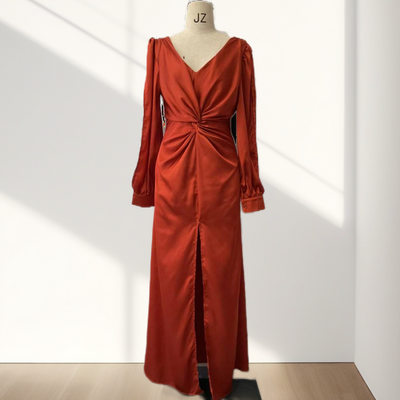 RadianceFlow™ Glossy Floor-Length Dress