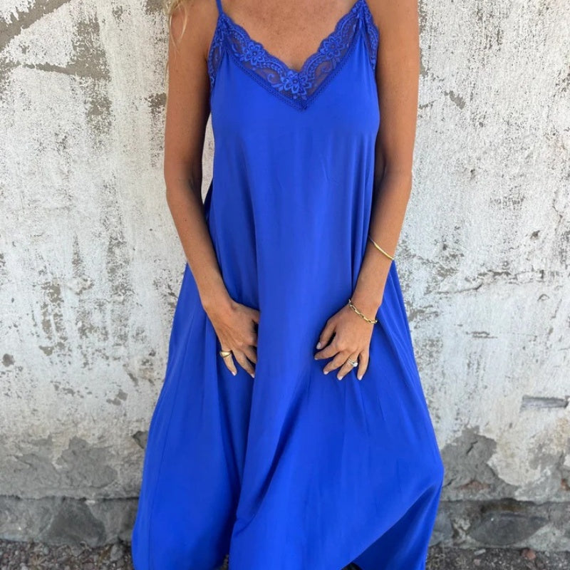 LaceAura™ Spaghetti Strap Maxi Dress