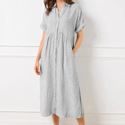 LineaChic™ Striped Shirt Dress