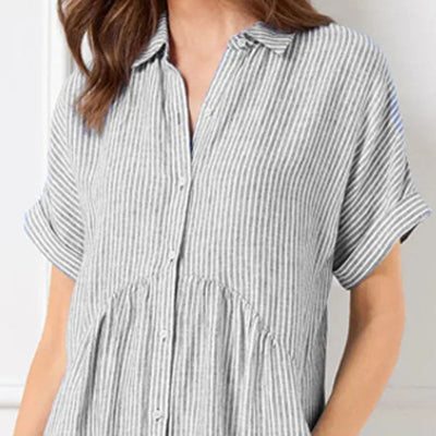 LineaChic™ Striped Shirt Dress