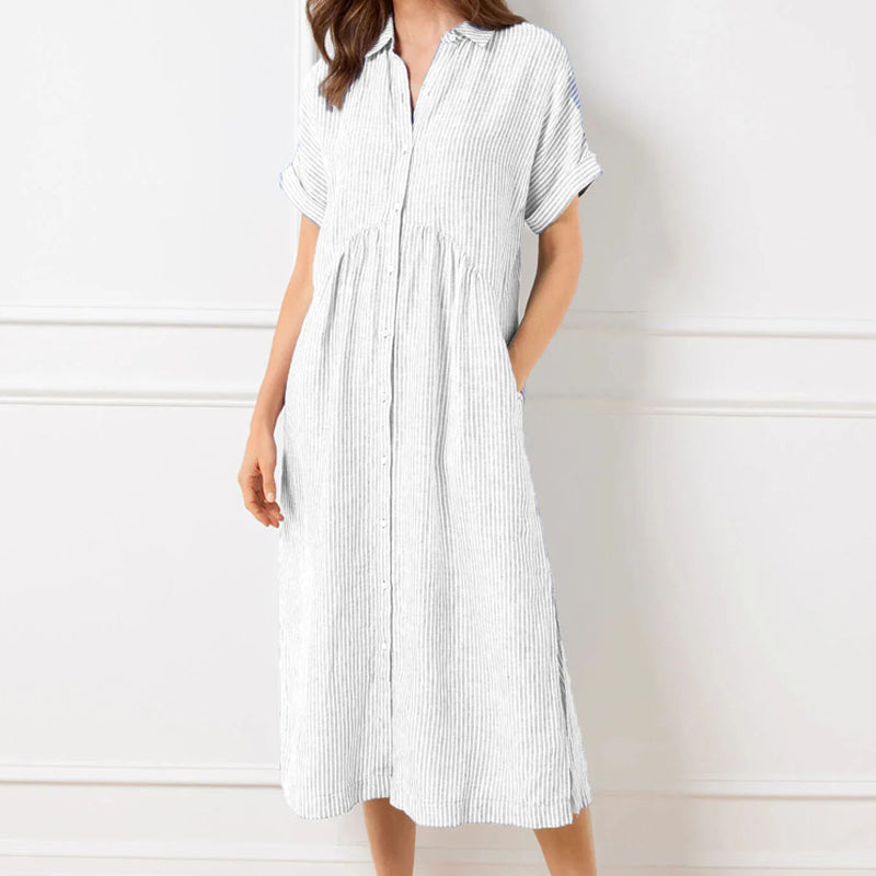 LineaChic™ Striped Shirt Dress