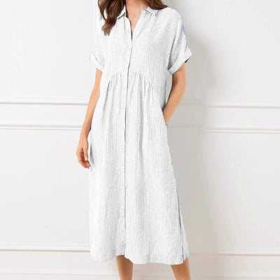 LineaChic™ Striped Shirt Dress