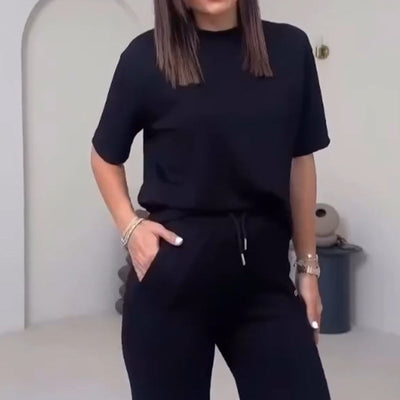 Korting™ | Women’s Short Sleeve Top & Pants Two-Piece Set