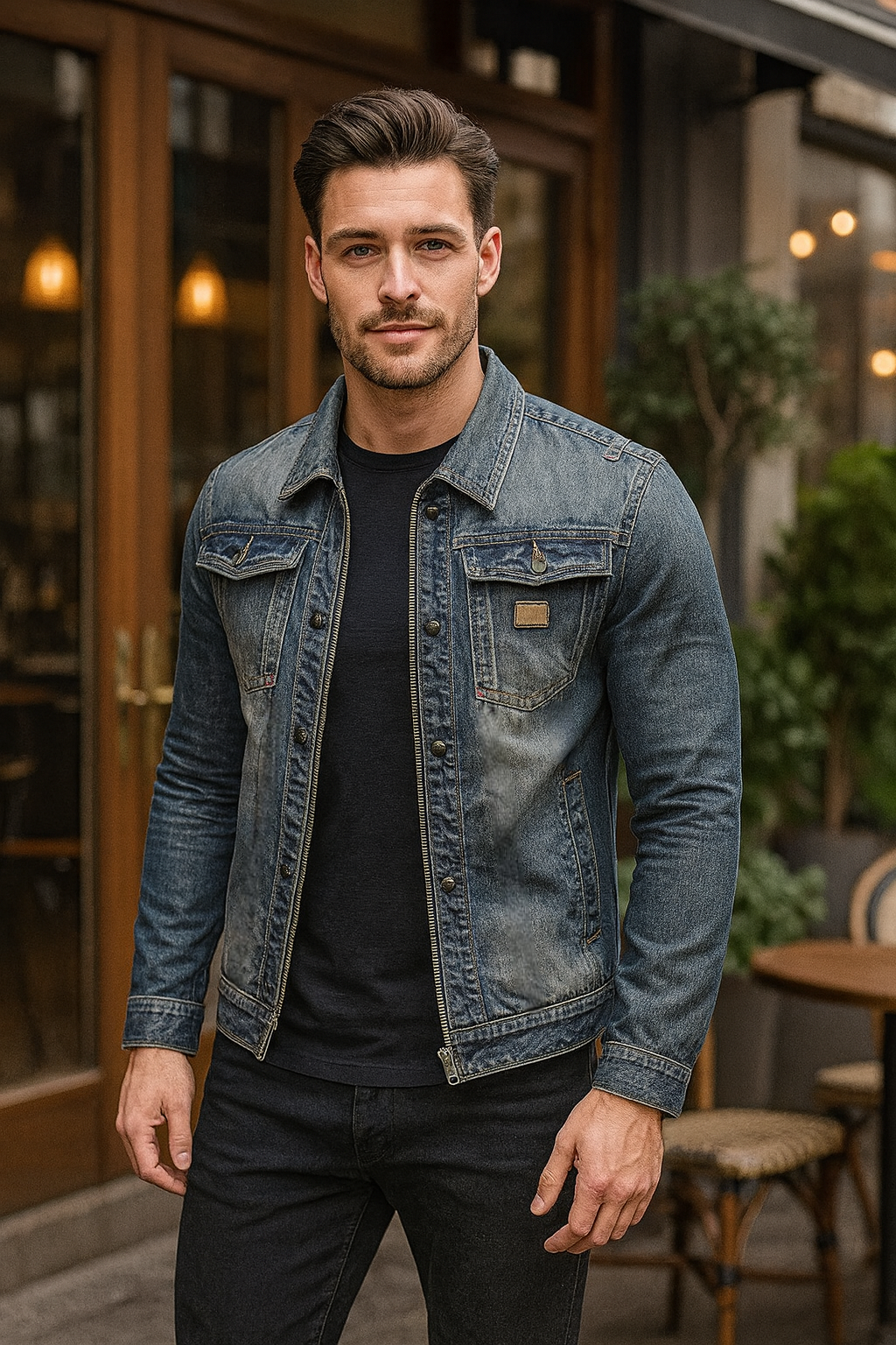Radeko | Men’s Slim Fit Denim Jacket
